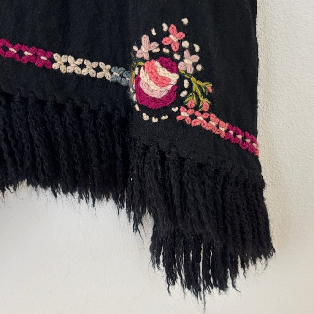 Free People Black Maxi Skirt with Pink Embroidery - Picture 3 of 7